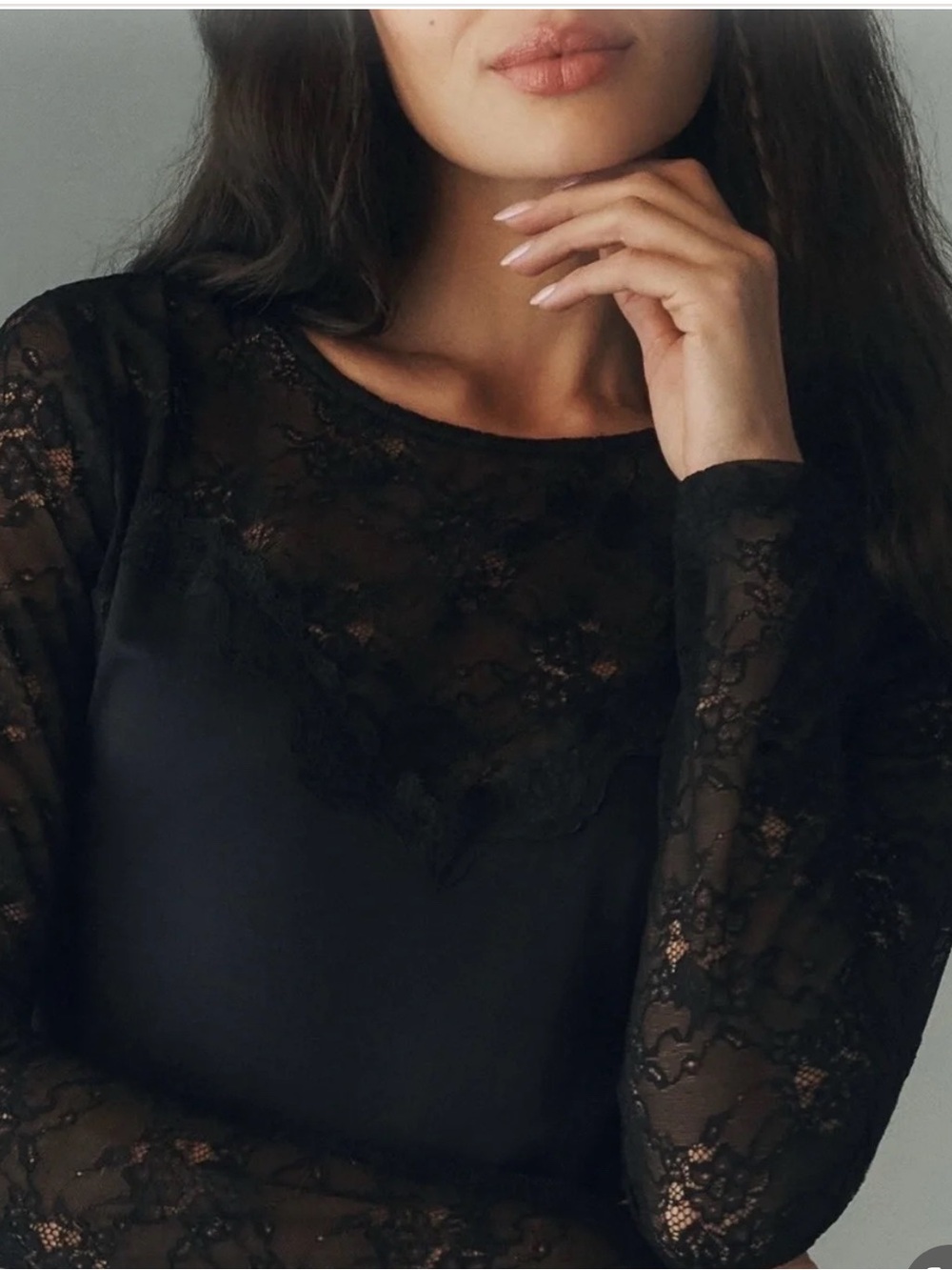 NEW Anthropologie black lace top